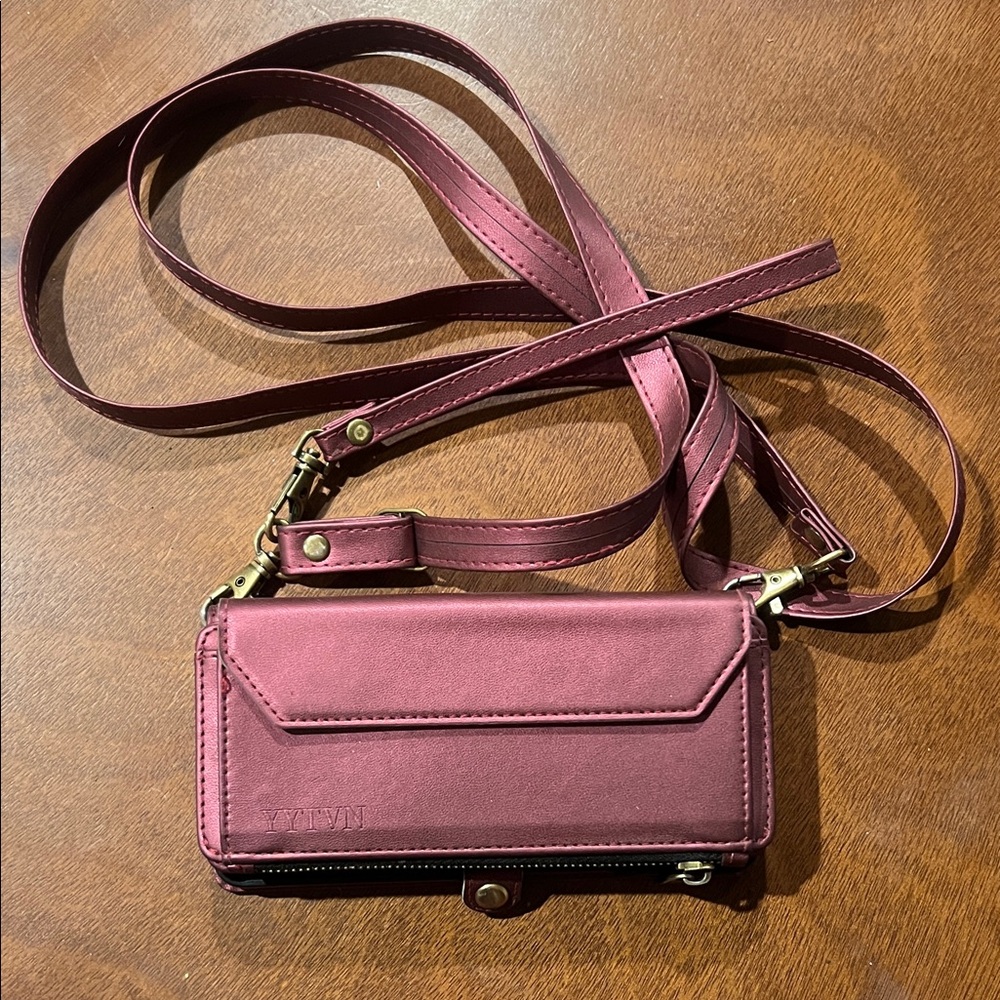 Elegant Burgundy Crossbody Wallet